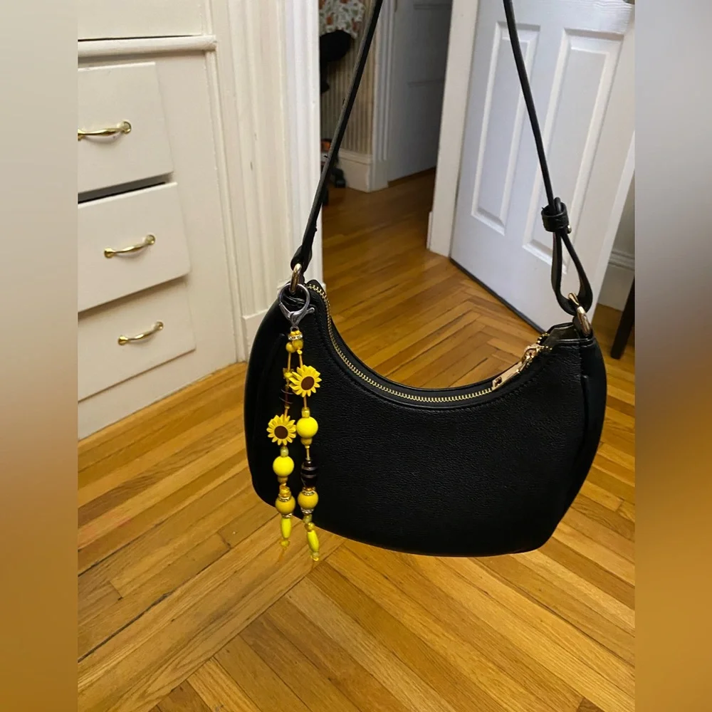 Yellow Sunflower Bead Keychain Charm - Women's Accessories